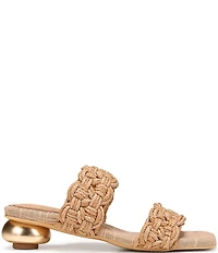 Circus NY by Sam Edelman Clover Woven Raffia Sculpted Heel Slip On Dress Sandals