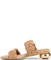 Circus NY by Sam Edelman Clover Woven Raffia Sculpted Heel Slip On Dress Sandals
