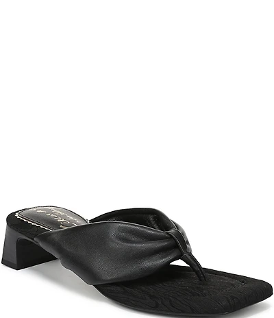 Circus NY by Sam Edelman Colette Leather Block Heel Thong Slide Sandals