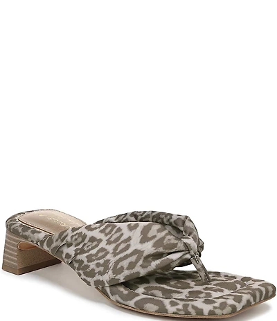 Circus NY by Sam Edelman Colette Leopard Thong Block Heel Slide Sandals