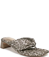 Circus NY by Sam Edelman Colette Leopard Thong Block Heel Slide Sandals