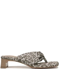 Circus NY by Sam Edelman Colette Leopard Thong Block Heel Slide Sandals
