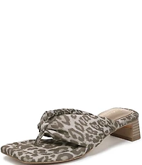 Circus NY by Sam Edelman Colette Leopard Thong Block Heel Slide Sandals