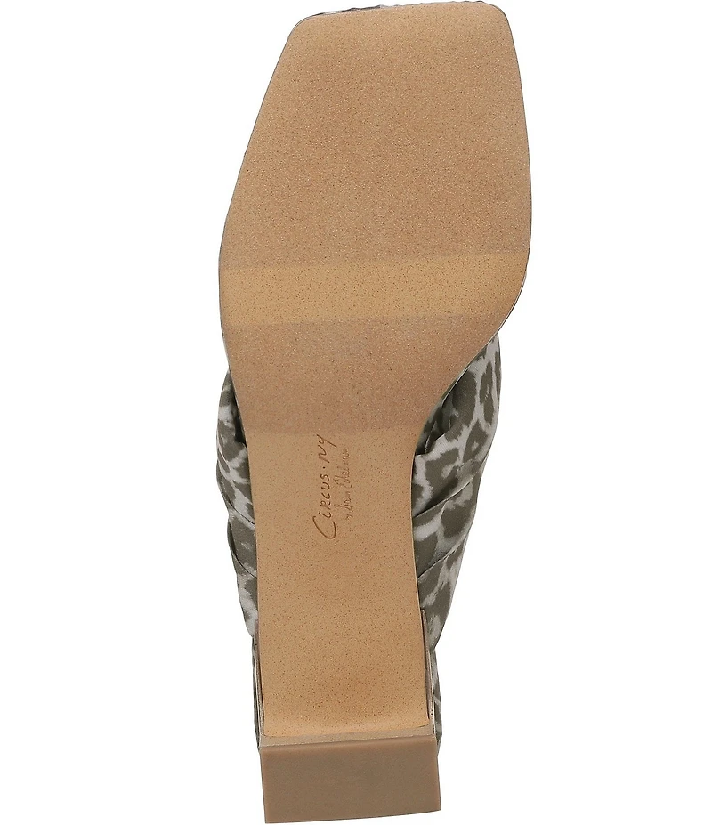 Circus NY by Sam Edelman Colette Leopard Thong Block Heel Slide Sandals