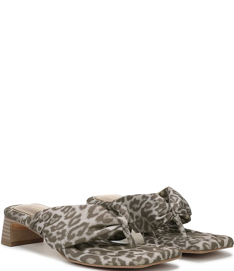 Circus NY by Sam Edelman Colette Leopard Thong Block Heel Slide Sandals