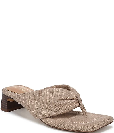 Circus NY by Sam Edelman Colette Plaid Fabric Block Heel Thong Slide Sandals