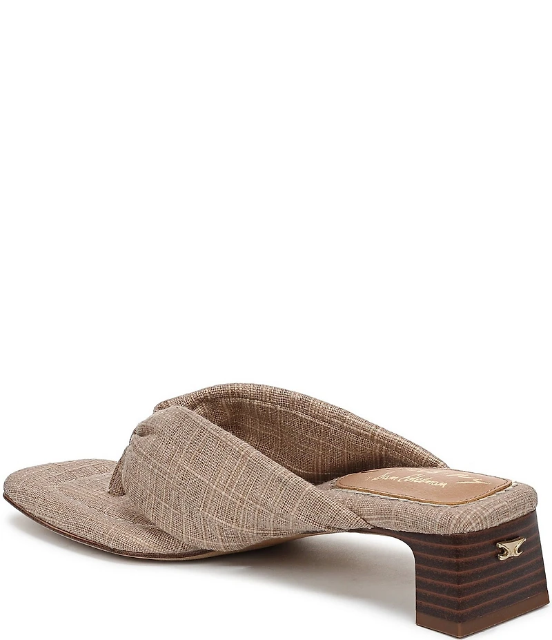 Circus NY by Sam Edelman Colette Plaid Fabric Block Heel Thong Slide Sandals