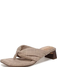 Circus NY by Sam Edelman Colette Plaid Fabric Block Heel Thong Slide Sandals