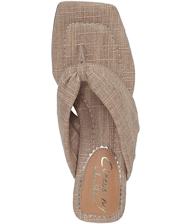 Circus NY by Sam Edelman Colette Plaid Fabric Block Heel Thong Slide Sandals