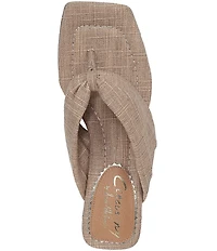 Circus NY by Sam Edelman Colette Plaid Fabric Block Heel Thong Slide Sandals