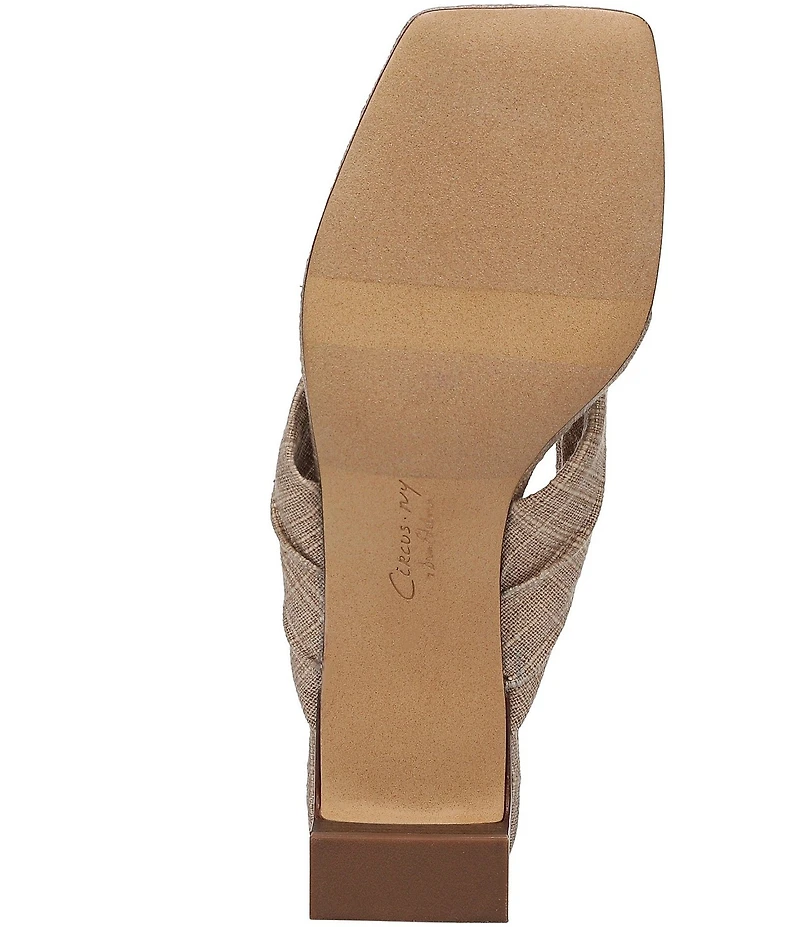 Circus NY by Sam Edelman Colette Plaid Fabric Block Heel Thong Slide Sandals