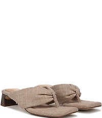 Circus NY by Sam Edelman Colette Plaid Fabric Block Heel Thong Slide Sandals