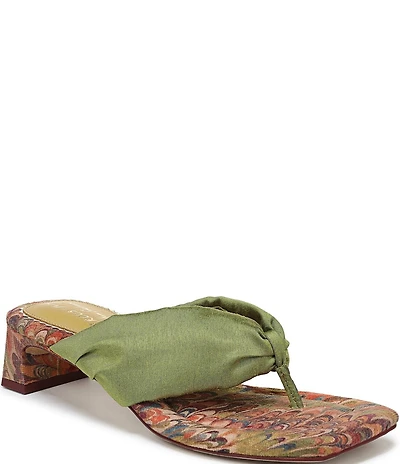 Circus NY by Sam Edelman Colette Silk Fabric Block Heel Thong Slide Sandals