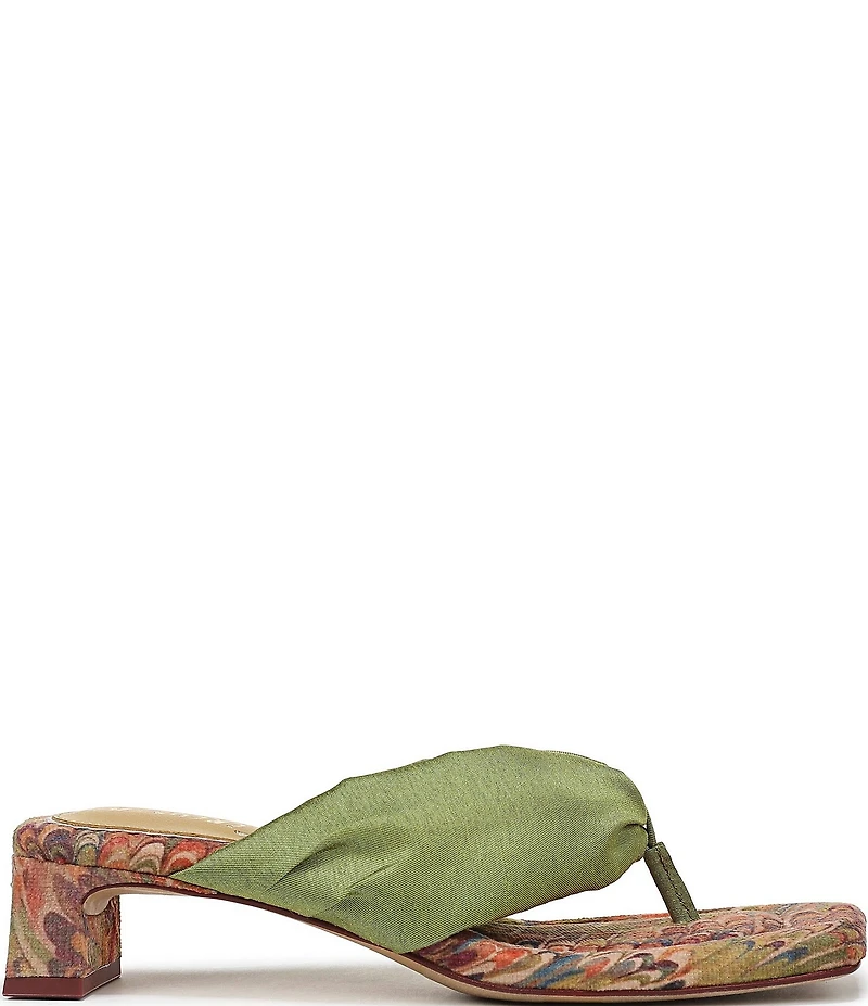 Circus NY by Sam Edelman Colette Silk Fabric Block Heel Thong Slide Sandals