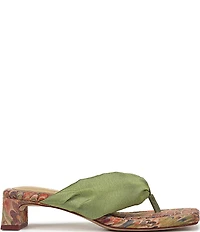 Circus NY by Sam Edelman Colette Silk Fabric Block Heel Thong Slide Sandals