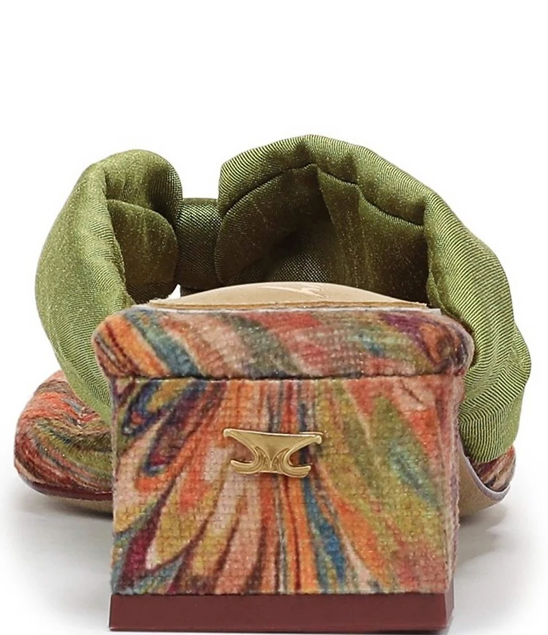 Circus NY by Sam Edelman Colette Silk Fabric Block Heel Thong Slide Sandals