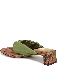 Circus NY by Sam Edelman Colette Silk Fabric Block Heel Thong Slide Sandals