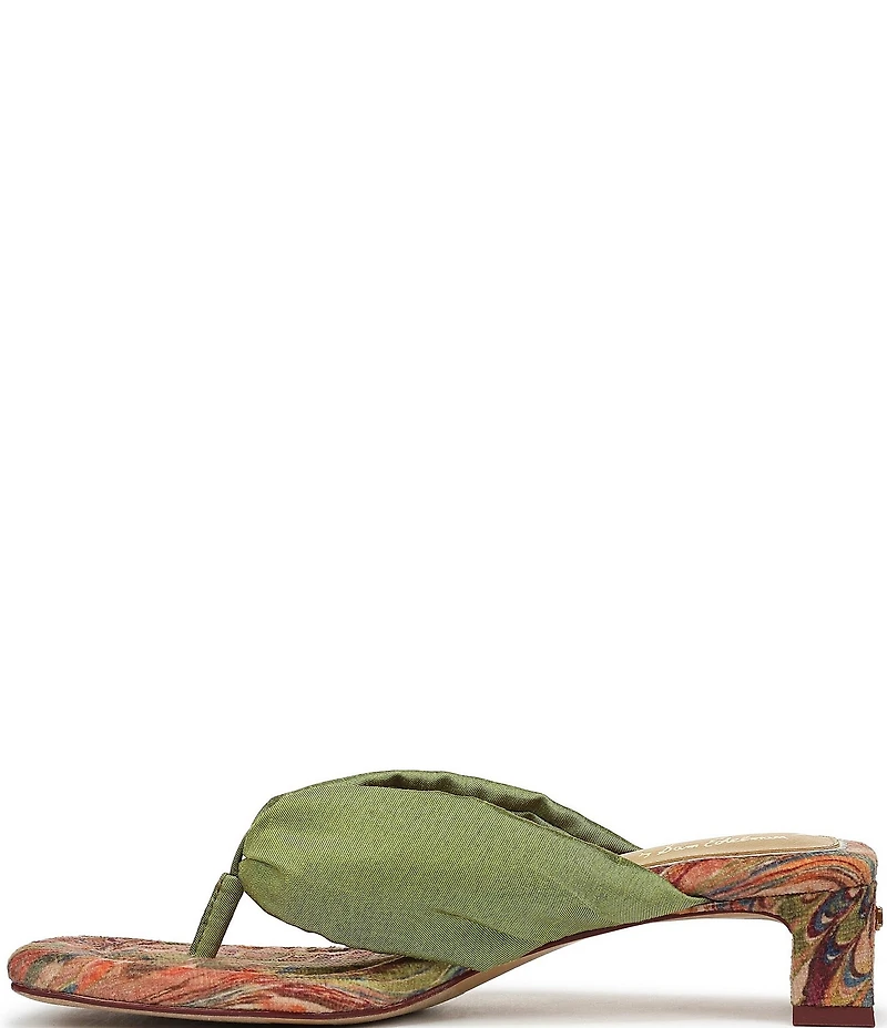 Circus NY by Sam Edelman Colette Silk Fabric Block Heel Thong Slide Sandals