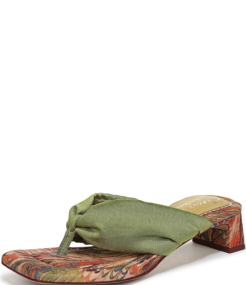 Circus NY by Sam Edelman Colette Silk Fabric Block Heel Thong Slide Sandals