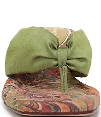 Circus NY by Sam Edelman Colette Silk Fabric Block Heel Thong Slide Sandals