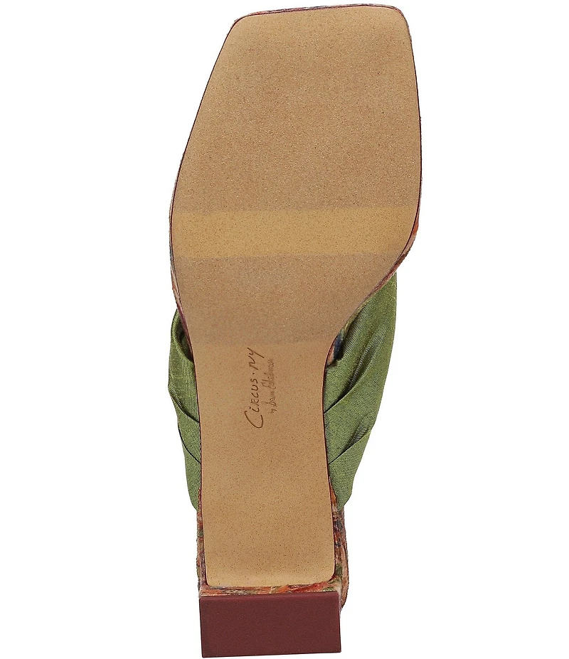 Circus NY by Sam Edelman Colette Silk Fabric Block Heel Thong Slide Sandals