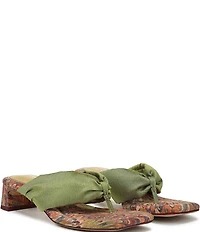 Circus NY by Sam Edelman Colette Silk Fabric Block Heel Thong Slide Sandals