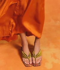 Circus NY by Sam Edelman Colette Silk Fabric Block Heel Thong Sandals
