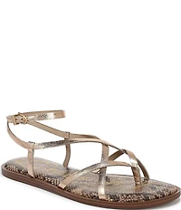 Circus NY by Sam Edelman Dakota Metallic Ankle Strap Thong Sandals