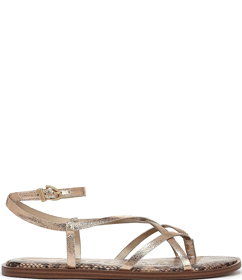 Circus NY by Sam Edelman Dakota Metallic Ankle Strap Thong Sandals
