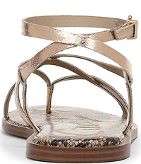 Circus NY by Sam Edelman Dakota Metallic Ankle Strap Thong Sandals