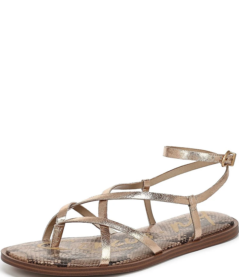 Circus NY by Sam Edelman Dakota Metallic Ankle Strap Thong Sandals