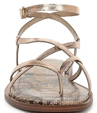 Circus NY by Sam Edelman Dakota Metallic Ankle Strap Thong Sandals
