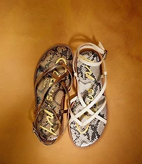 Circus NY by Sam Edelman Dakota Metallic Ankle Strap Thong Sandals