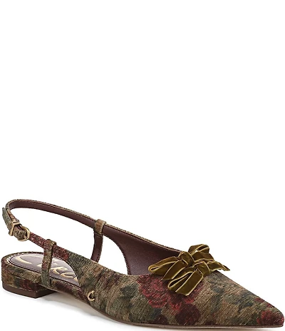 Circus NY by Sam Edelman Delanie Pointed Toe Heirloom Bow Detail Dress Slingback Flats