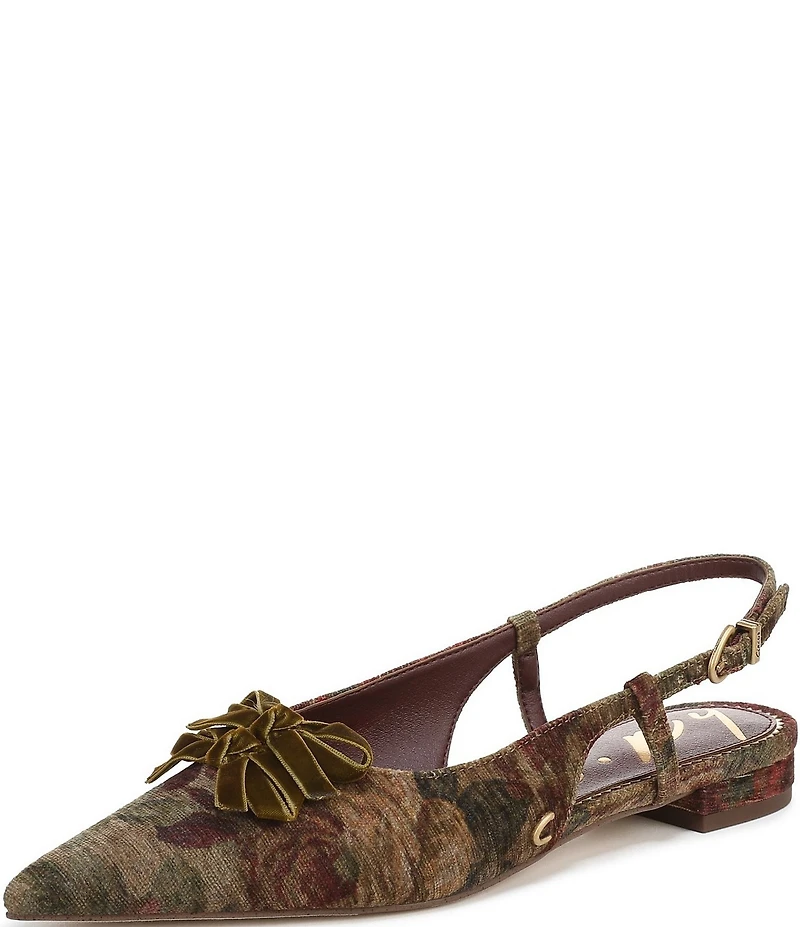 Circus NY by Sam Edelman Delanie Pointed Toe Heirloom Bow Detail Dress Slingback Flats