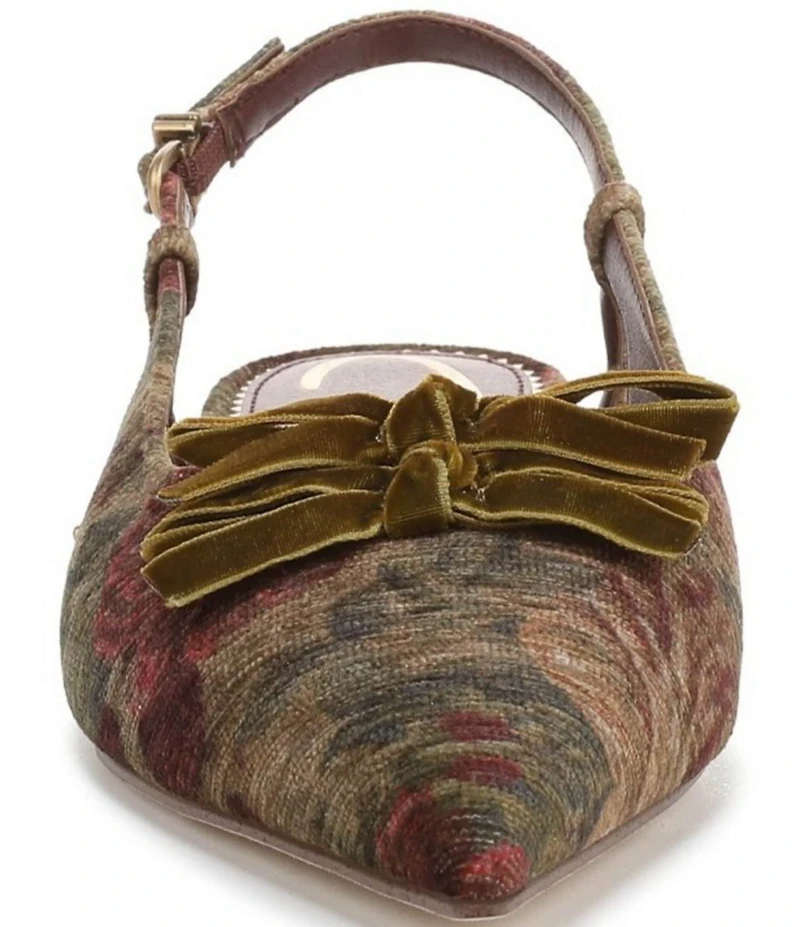 Circus NY by Sam Edelman Delanie Pointed Toe Heirloom Bow Detail Dress Slingback Flats