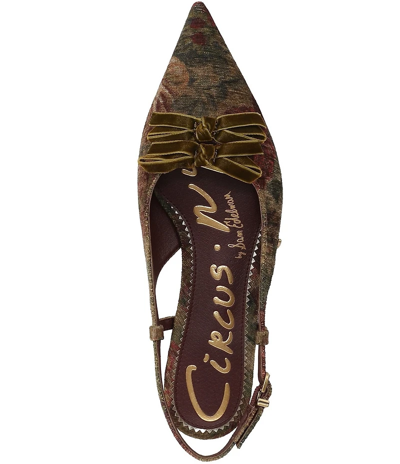 Circus NY by Sam Edelman Delanie Pointed Toe Heirloom Bow Detail Dress Slingback Flats