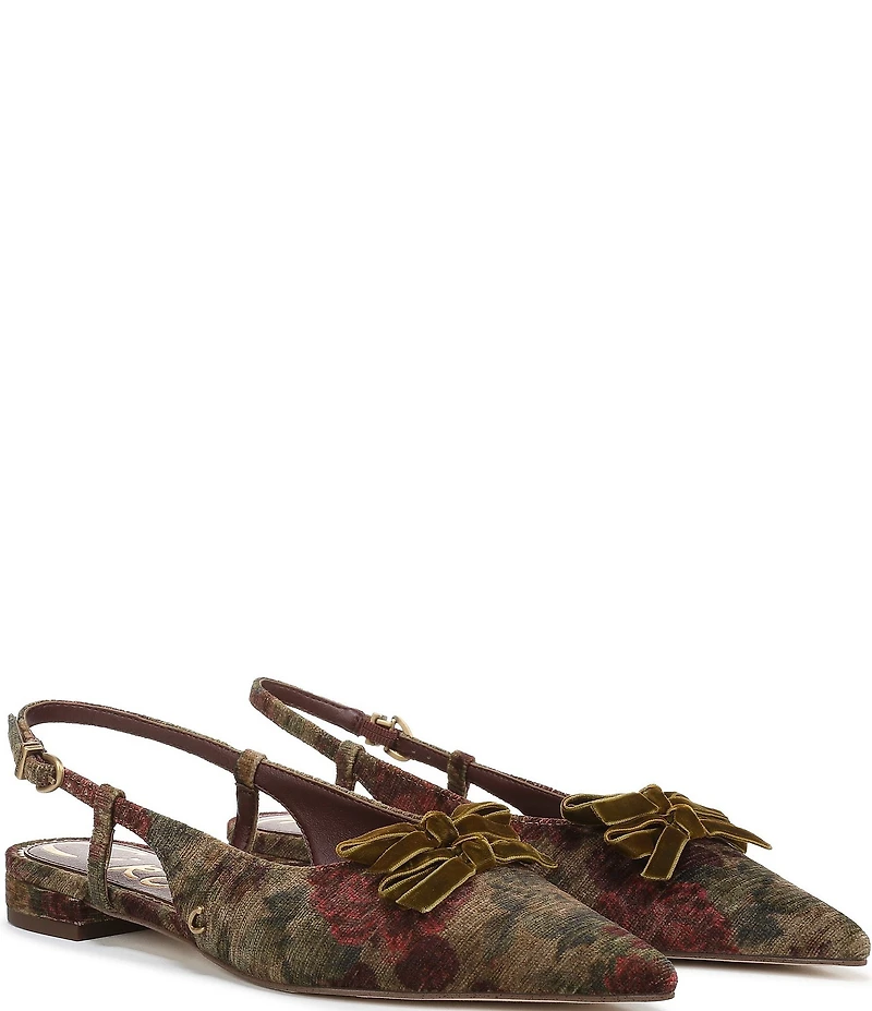 Circus NY by Sam Edelman Delanie Pointed Toe Heirloom Bow Detail Dress Slingback Flats