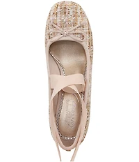 Circus NY by Sam Edelman Della Boucle Fabric Ankle Wrap Block Heel Ballet Pumps