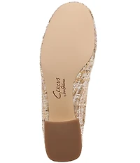 Circus NY by Sam Edelman Della Boucle Fabric Ankle Wrap Block Heel Ballet Pumps