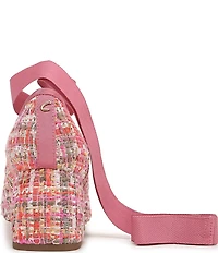 Circus NY by Sam Edelman Della Boucle Fabric Ankle Wrap Block Heel Ballet Pumps