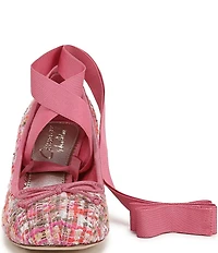 Circus NY by Sam Edelman Della Boucle Fabric Ankle Wrap Block Heel Ballet Pumps