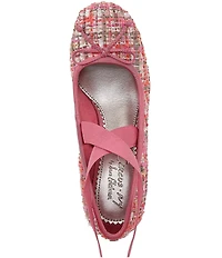 Circus NY by Sam Edelman Della Boucle Fabric Ankle Wrap Block Heel Ballet Pumps