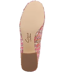 Circus NY by Sam Edelman Della Boucle Fabric Ankle Wrap Block Heel Ballet Pumps