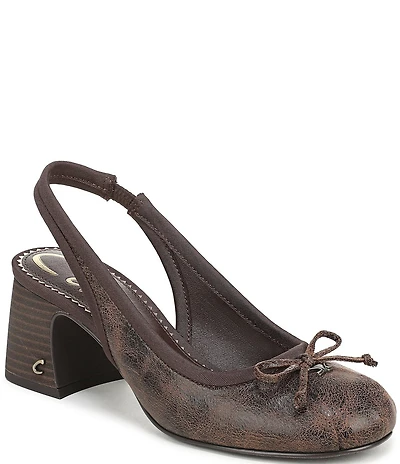 Circus NY by Sam Edelman Diane Distressed Bow Slingback Ballet Pumps