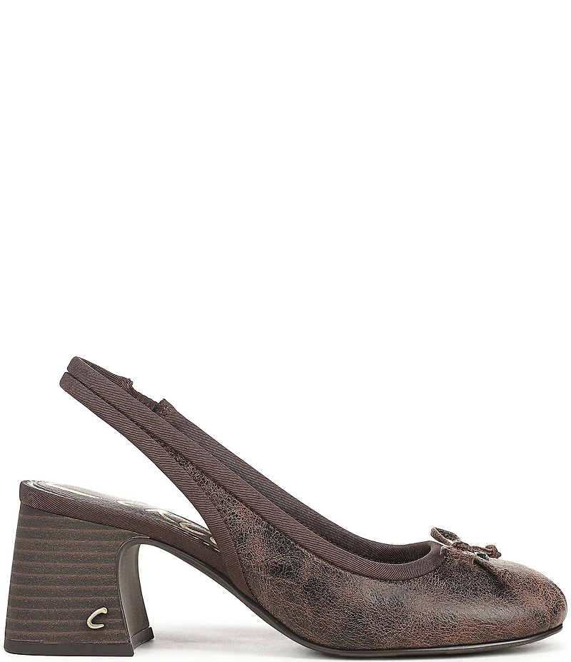 Circus NY by Sam Edelman Diane Distressed Bow Slingback Ballet Pumps