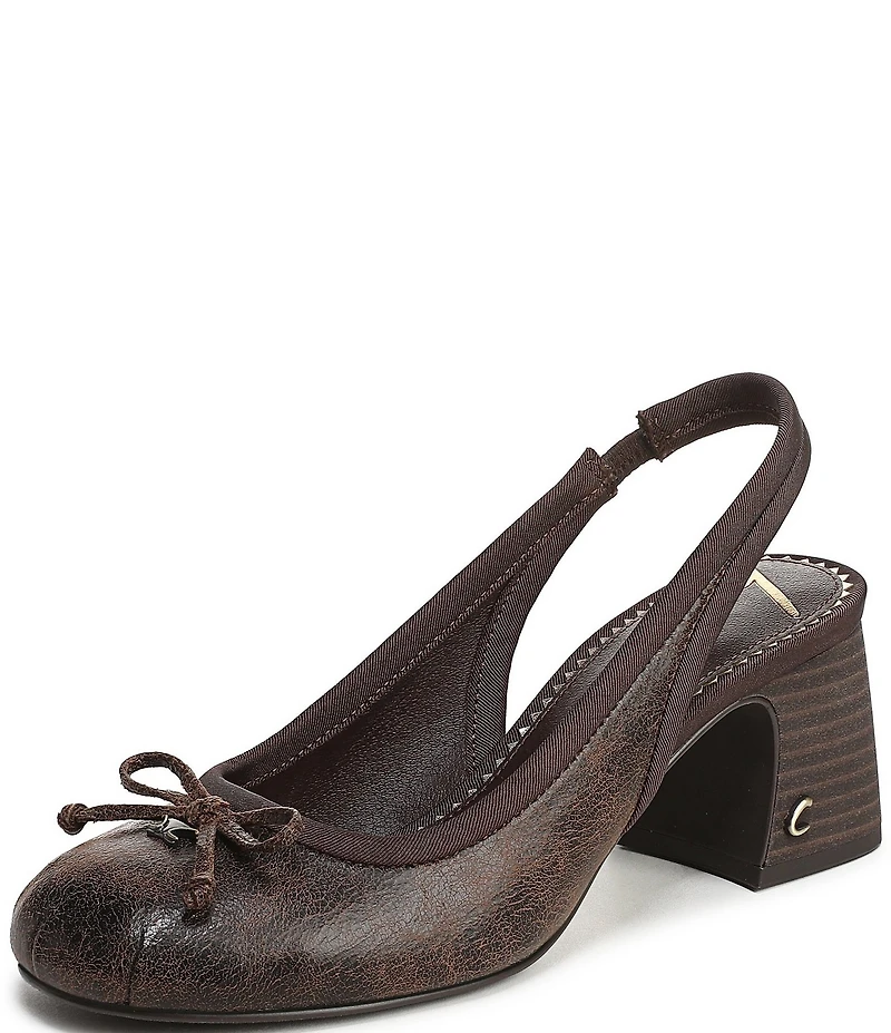 Circus NY by Sam Edelman Diane Distressed Bow Slingback Ballet Pumps