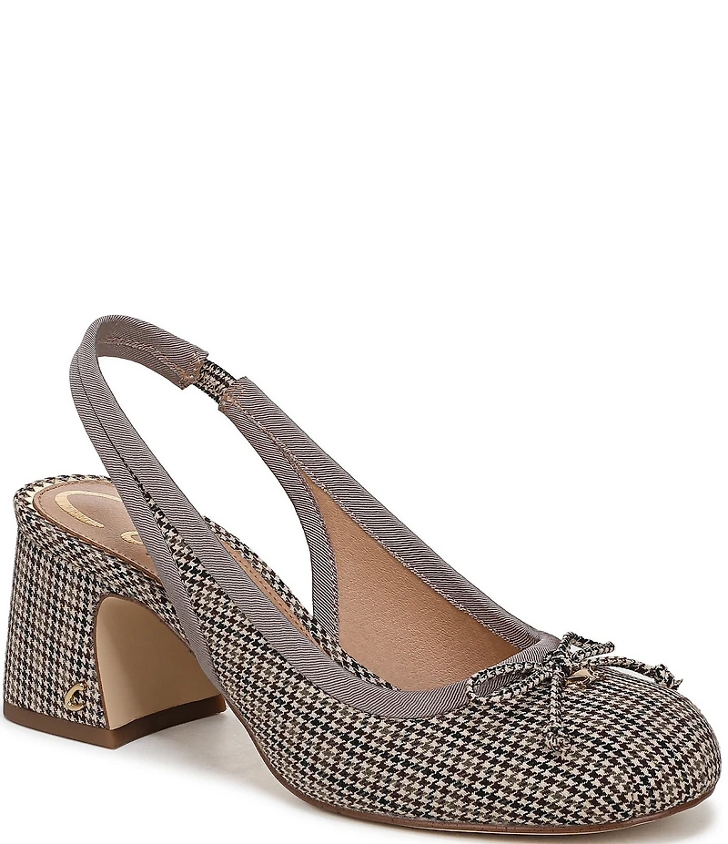 Circus NY by Sam Edelman Diane Houndstooth Fabric Bow Slingback Pumps