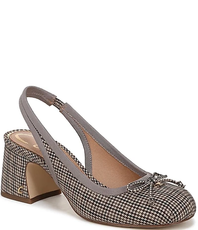 Circus NY by Sam Edelman Diane Houndstooth Fabric Bow Slingback Pumps