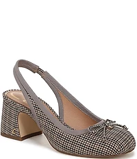 Circus NY by Sam Edelman Diane Houndstooth Fabric Bow Slingback Pumps